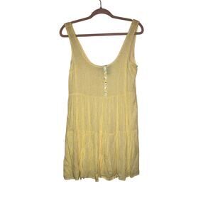 Lorena Rose yellow tiered mini dress size XS